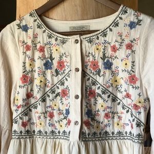 Embroidered cream Roolee dress